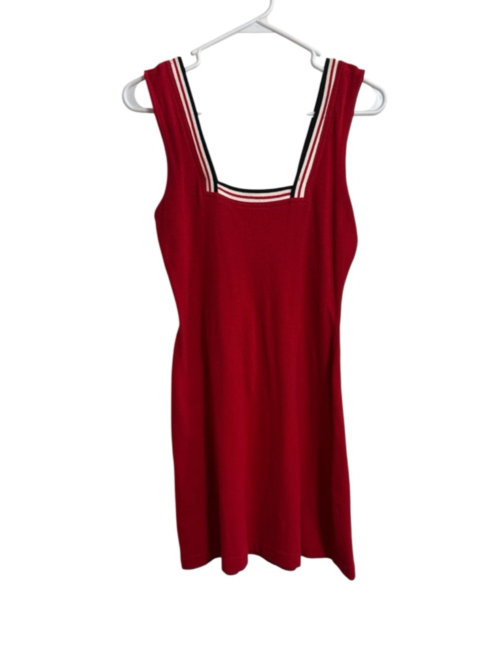 XOXO Red Knit Dress with Black and White Trim